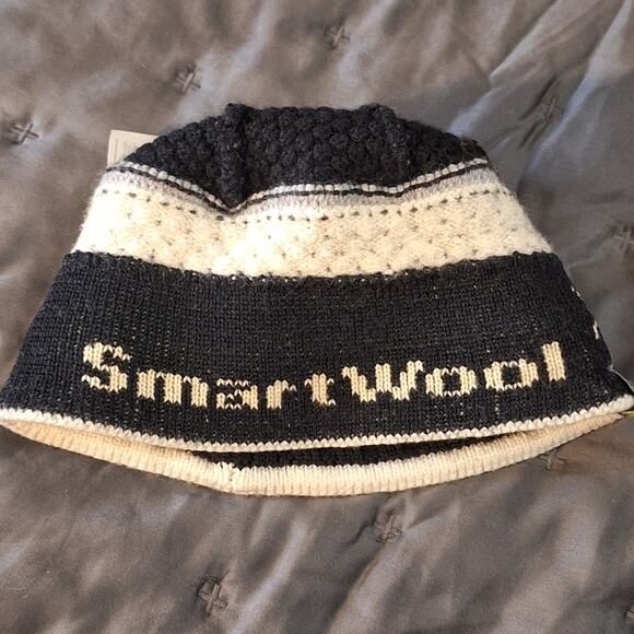 Smartwool Beanie UNISEX OS Black Grey Cream Outdoor Gorpcore Winter Merino Wool - Picture 4 of 6